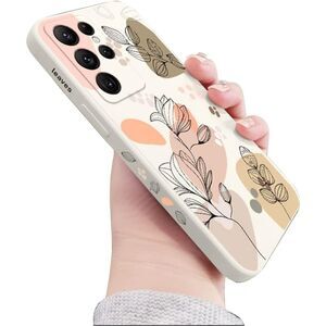 Samsung Galaxy S22 Ultra Case for Women Girls Cute Plants Leaf